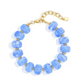 Chunky Beaded Bracelets for Women Boho Multicolor Acrylic Resin Beads Bracelet Adjustable Statement Bracelet Summer Beaded Jewelry - color: Beads bracelet-light blue