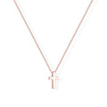 Poxtex Cross Necklace for Women Teen Girls, Dainty 14K Gold Silver Plated Cross Choker Jewelry Non Tarnish Waterproof Cute Simple Small Necklace Christian Baptism Religious Faith Jewelry Gifts - color: 01 Tiny Cross -Rose Gold