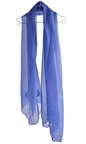 woogwin Women's Cotton Scarves Lady Light Soft Fashion Solid Scarf Wrap Shawl - color: Denimblue