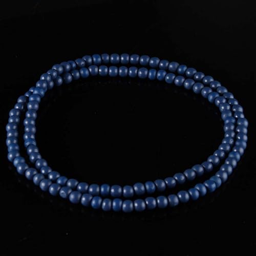 Punk Cool Colorful 8mm Wood Beads Chunky Strand Chunky Necklace Natural Wooden Chain Unisex Hip Hop Handmade African Statement Retro Bohemian Jewelry for Women Men - color: blue
