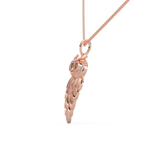 1/6 Cttw Natural Diamond Vintage Owl Pendant Necklace for Women | 925 Sterling Silver with 18" Chain | Fine Jewelry, Gift Box Included - color: Rose