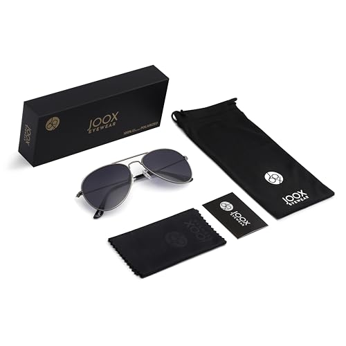 JOOX Polarized Aviator Sunglasses for Women Men, UV400 Protection Lens and Lightweight Metal Pilot Frame JX2775 - color: Gun Metal/Smoke Gradient