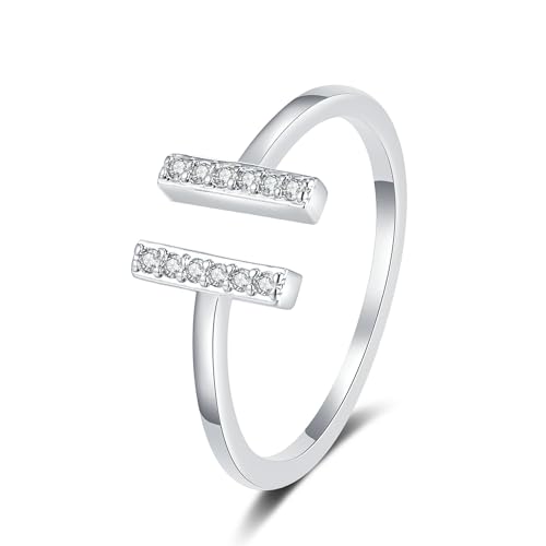 Adjustable Women's Cubic Zirconia Leaf Shaped Ring, 18K Gold-Plated Exquisite Stackable Women's Ring, A Great Gift for Her - color: M