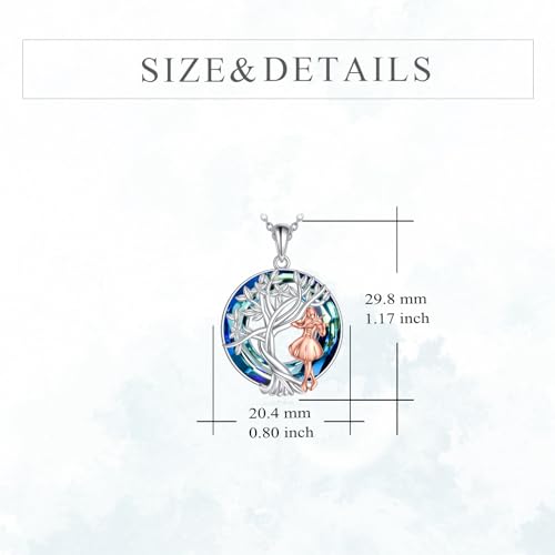 YFN Tree of Life Necklace Sterling Silver Crystal Jewelry Graduation Birthday Gifts for Women - color: Violin