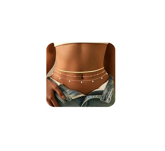 Body Chain Gold Waist Chains for Women Belly Layered Beach Waist Chains Adjustable Sexy Bikini Boho Chain - style: snake