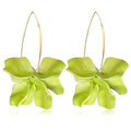 Exaggerated Bohemian Resin Rose Flower Petal Dangle Drop Earrings Long Acrylic Tiered Floral Tassel Earring for Women - color: Pearl Green