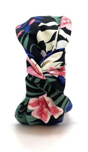 Black Floral Knotted Headband for Women Made of Silk Quality Satin Fabric, Unique and Classy Girls Headbands, Trendy Hair Accessory, Designer Top Knot Head band Fashion - color: Black Floral