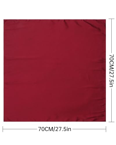 AWAYTR 27.5” Square Satin Head Scarf Hair Scarf for Women's Hair Silk Bandana for Women Silk Head Wrap for Sleeping - color: Dark Red