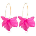 Exaggerated Bohemian Resin Rose Flower Petal Dangle Drop Earrings Long Acrylic Tiered Floral Tassel Earring for Women - color: Rose Red