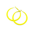 Colorful Matte Hoop Earrings 80s Hoop Earring Retro Earrings Neon Earrings Bright Fluorescence Round Hoop Earings for Women - color: yellow