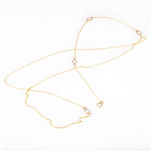 Rhinestone Back Chain Necklace for Women Bridal Wedding Sexy Rhinestone Backdrop Chain Waist Belly Chains Trendy Body Chains Jewelry - style: 4Gold