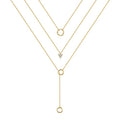 Turandoss Gold Layered Necklaces for Women - 14K Gold Plated Handmade Multilayer Bar Pearls Coin Disc Moon Butterfly Medallion Adjustable Dainty Layered Choker Necklaces for Women Jewelry - style: 3PCS - Circle&CZ Triangle&Circle Lariat