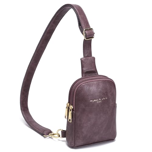 INICAT Women's Small Sling Bag, Lightweight Everyday Vegan Leather Crossbody Purse for Daily Essentials and Travel Light - color: Grape Purple, size: Small