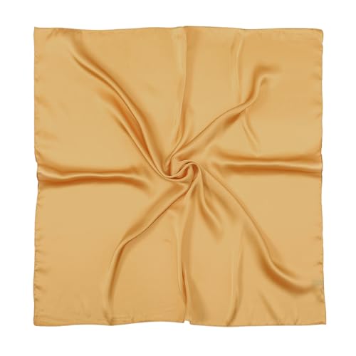RIIQIICHY 35 Inch Head Scarf for Women Hair Scarf Like Silk Scarf Square Scarf Bandanas for Women - color: Dark Yellow