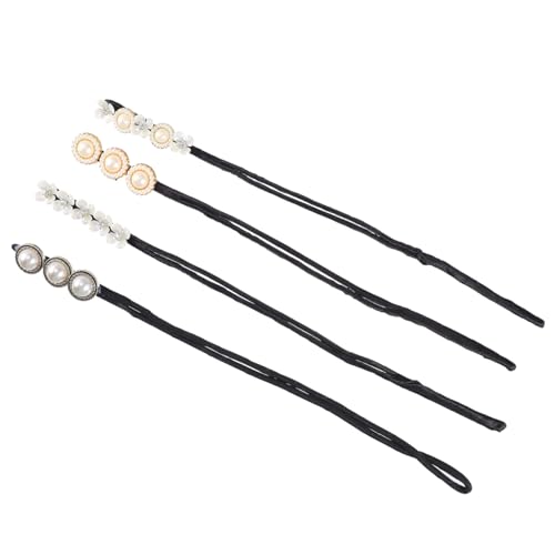 Beaupretty 4Pcs Hair Bun Shaper Twisted Hair Band with Anti-Slip Pearls Pins Bun Maker for French Twist Updo Styling Daily Wear Office Wedding