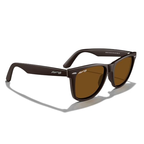 MERRY'S Classic Square Shape Polarized Sunglasses for Womens Mens Retro Designer UV400 Sun Glasses S6140 - color: Brown Frame/Brown Lens