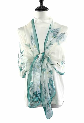 Xyueanlo Scarfs for Women Fashion Scarves Print Pattern Lightweight Sunscreen Scarf Wraps Shawls - color: Camellia Green
