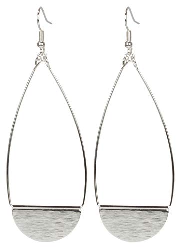 SPUNKYsoul Shield Paddle Earring Lightweight Statement Earrings | SPUNKYsoul Collection - style: Large Silver