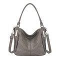 Shoulder Handbags for Women Large Soft Casual PU Leather Hobo Tote Purses - color: A-grey