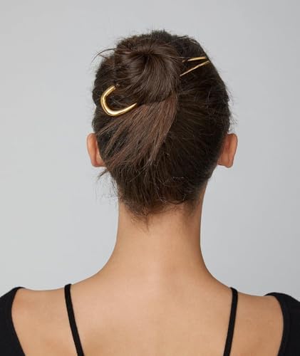 3 PCS French Hair Pins for Women, Elegant Hair Pins for Buns, French Twists and Updos, Gold Hair Accessories - color: Gold / Silver / Black