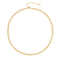 Aobei Pearl 18K Gold Plated Paperclip Chain Choker Satellite Chain Freshwater Cultured Biwa Pearl Pendant Necklace Dainty Turquoise Jewelry for Women - color: Cuban Chain