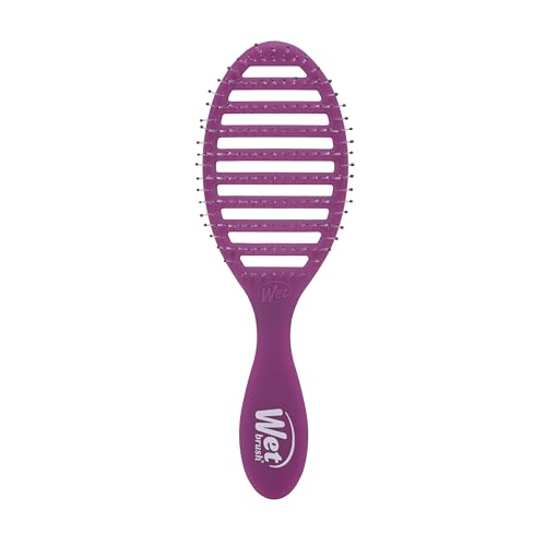 Wet Brush Speed Dry Hair Brush, Purple Frost - Vented Design & Soft HeatFlex Bristles Are Blow Dry Safe - Ergonomic Handle Manages Tangles - Pain-Free Hair Accessories - color: Frost Purple, size: 1 Count (Pack of 1)