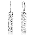 ALEXCRAFT Hammered Silver Dangle Earrings for Women, 14K Gold Plated French Leverback Earrings, Hypoallergenic Lightweight Statement Hammer Square Bar Long Drop Earing for Women Trendy Jewelry Gifts - color: SilverC