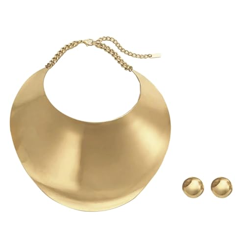 Gold Necklaces for Women Chunky Gold Silver Choker Necklace Statement Egyptian Jewelry for Women Men Gold Costume Jewelry Sets Accessories Gift - color: Chunky Gold Choker