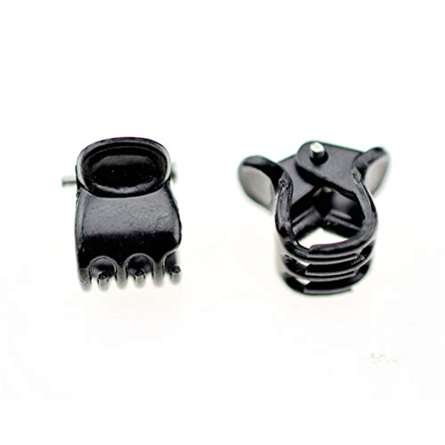 100pc/pack 1cm Hair Claws Clip for Women Girls Plastic Mini Hairpin Hair Clip Clamp Hair Accessories Gifts (100pcs black) - color: 100pcs black