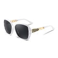 FEISEDY Polarized Women Square Sunglasses Sparkling Composite Shiny Frame B2289 - color: White