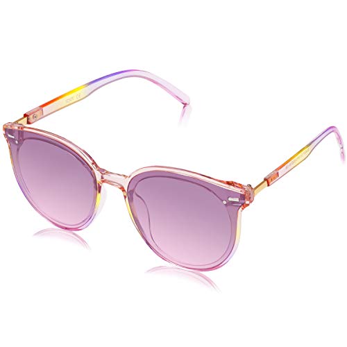 SOJOS Sunglasses Womens Trendy 2025 Classic Round Retro Vintage Shades Large Frame Sunnies SJ2067 - color: Purple