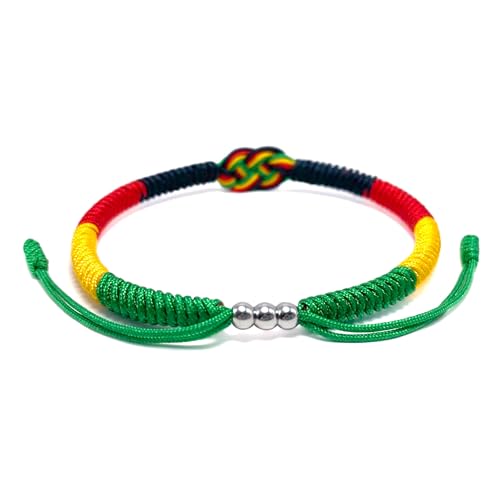 LAMIBEE Infinity Country Pride, Country Flag Code Bracelet, Protection and Lucky Sufer String Bracelet, Tibetan Wrist Wrap Bracelet, Boho Style Rope Bracelet for Women, Men, String Thread Bracelets - style: Africa Pride