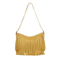 Fringe Shoulder Bag for Women Underarm Suede Western Hobo Purses and Handbags Trendy Crossbody Purse with Tassel - color: Yellow