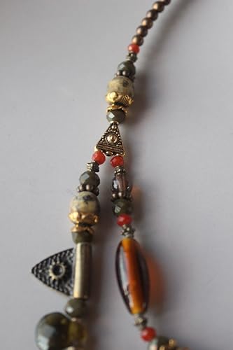 Boho bib necklace for women – Multi strand ethnic gypsy beaded statement jewelry