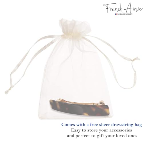 French Amie Small 2 1/4 inch Celluloid Handmade Hair Barrette No Slip Grip Durable Styling Women Hair Accessories Hair Clip for Girls, Made in France(Tokyo) - color: Tokyo