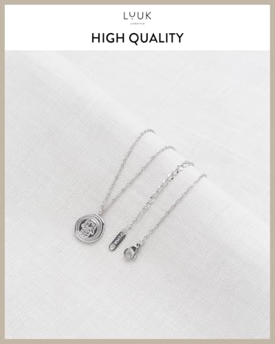 LUUK LIFESTYLE Minimalist necklace with rainbow pendant, HAPPINESS slogan card, symbol of diversity, waterproof stainless steel, gift for women, trendy, chic, silver - color: Silver, size: Hamsa hand