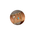 VIBILIA Gold Beaded Bracelets Set for Women 14K Gold Plated Dainty Pearl Cross Bracelet Stack Stretch Bracelet Set Fashion Accessories Gifts - color: 8P-#02-6441-Orange