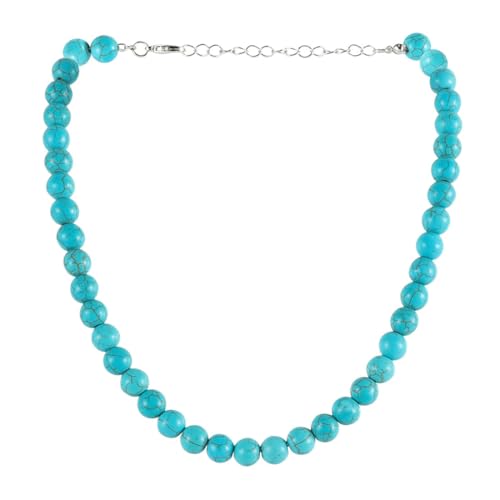Pingyongchang Boho Layered Western Turquoise Necklaces for Women Vintage Stone Beaded Chokers Butterfly Catus Chain Country Concert Cowgirl Cowboy Jewelry Holiday Gifts - style: G 10MM