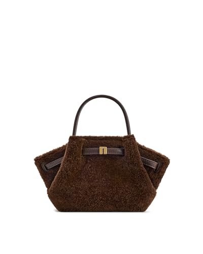 JW PEI Women's Hana Mini Tote Bag - color: Dark Brown Faux Fur