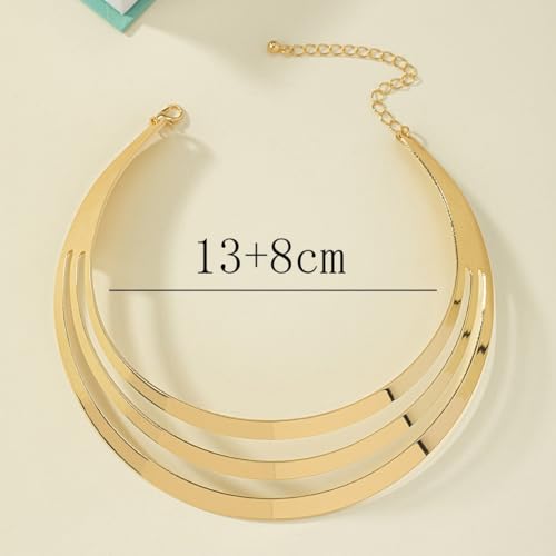 Gold Necklaces for Women Chunky Gold Silver Choker Necklace Statement Egyptian Jewelry for Women Men Gold Costume Jewelry Sets Accessories Gift - color: Chunky gold necklace