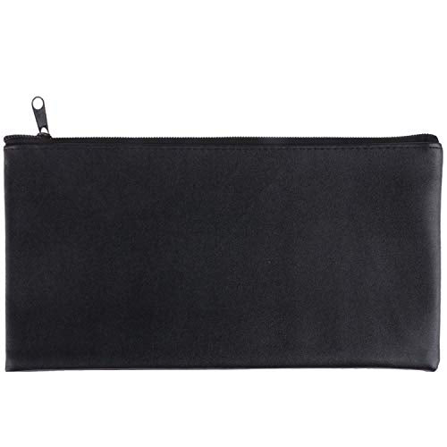 12 Pieces Bank Bag Money Pouch Security Bank Deposit Bag with Zipper for Cash Money, Check Wallet, Cosmetics, Tools 11x6 inch (Black +Blue) (Black) - color: Black