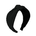 Ondder Top Knot Headband for Women Black Fabric Non Slip Fashion Wide Knotted Headbands Hair Accessories for Women Girls - color: Black