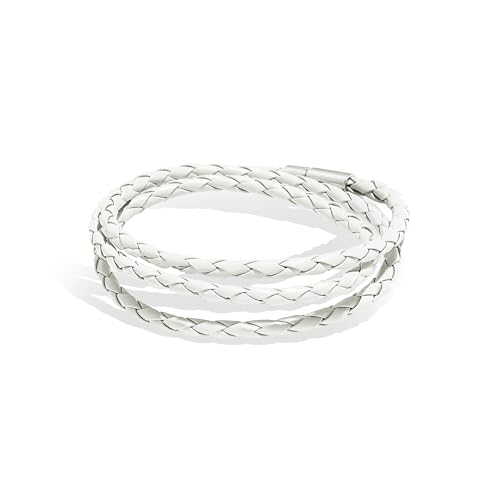 Long tiantian Boho Bracelets for Women Western Jewelry for Women Leather Wrap Bracelets Stackable Bangle Western Outfit for Women - color: man bracelet(white)