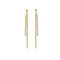 SLUYNZ 925 Sterling Silver Simulated Diamond Drop Earrings Linear Dangle Earrings for Women Teens Eelgant Wedding Bridal Prom Earrings Dainty CZ Long Dangling Earrings Tassel 4.5 cm/7.5 cm - color: B-Yellow-4.5cm