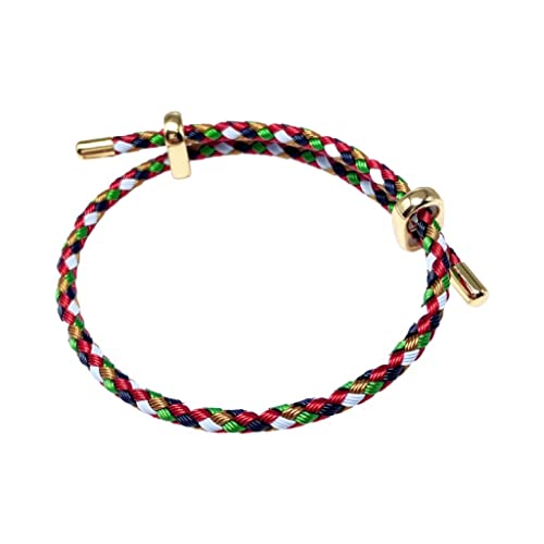Caiyao Unisex Steel Rope Bracelet Couple Bracelet Simplicity Fashion Titanium Buckle Adjustable Wire Rope Bracelet for Women Men Jewelry Gift - color: colorful