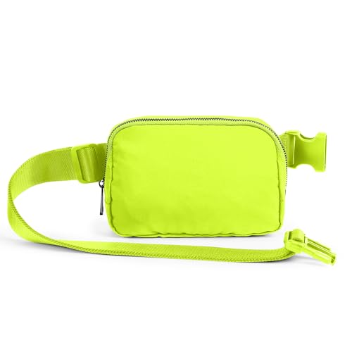 ODODOS Unisex Mini Belt Bag with Adjustable Strap Small Fanny Pack for Workout Running Traveling Hiking, Neon - color: Neon
