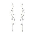 Crystal Drop Earrings,Zirconia Rhinestone Dangling Earrings for Women Prom Party Jewelry Gifts， Dangle Fashion Jewelry Crystal Earrings for Women - color: Silver