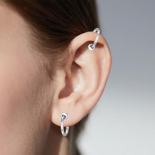D.Bella Fake Septum Piercing Faux Nose Rings Hoop Stainless Steel Faux Lip Ear Nose Septum Ring Non Piercing Clip On Nose Hoop Rings Body Piercing Jewelry - style: Style U