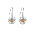 Sunflower Leverback Earrings S925 Sterling Silver Earrings You Are My Sunshine Dangle Earring Jewelry for Women - style: Drop