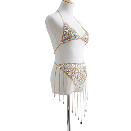 Women's Sexy Suit Body Chain - color: Gold